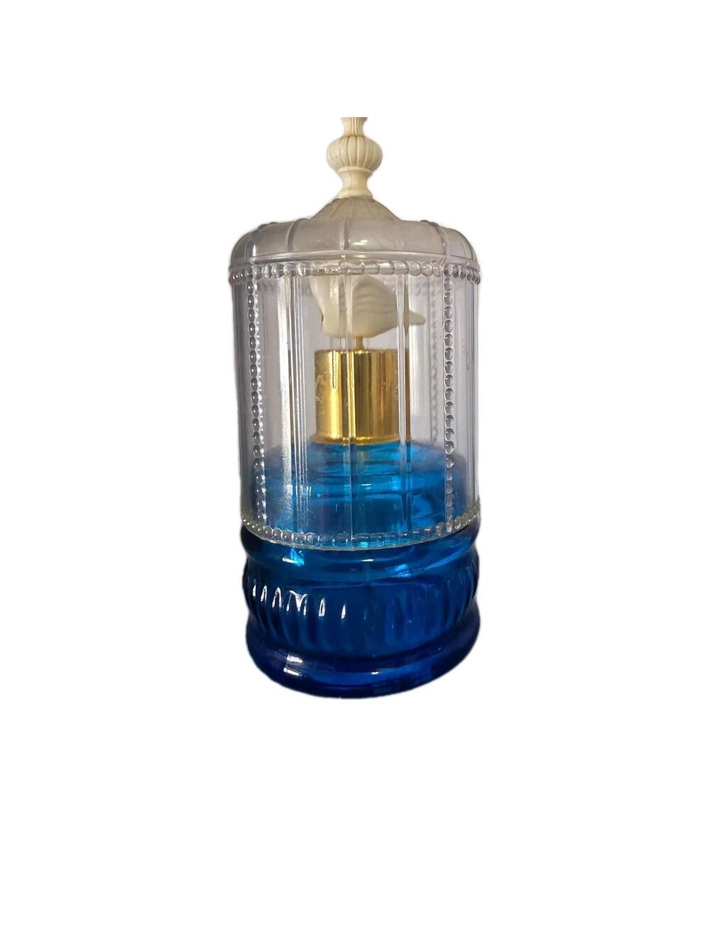 Vintage AVON SONG OF LOVE Perfume Cologne Decanter-Empty-Bird in Cage theme 5.5"